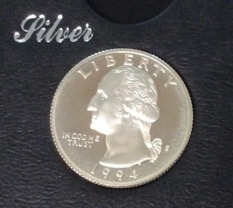 1994 S Silver Proof Washington Quarter 90% Silver Cover