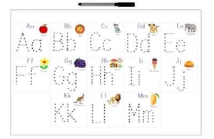 Reusable A4 laminated Alphabet tracing for preschool (with black marker+eraser) - Picture 1 of 2