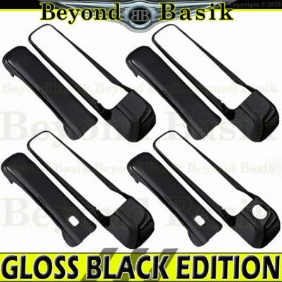 For 2009-2018 DODGE RAM 1500 GLOSS BLACK Door Handle COVERS W/2 SMART Keyholes — 第 1/2 张图片