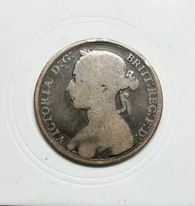 1892 Queen Victoria Great Britain 🇬🇧 One Penny (Bun Head) Bronze (GBX4) - Picture 1 of 2