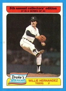 Willie Hernández 1985 Drakes #37 (ex-mt) Tigres de Detroit - Imagen 1 de 2