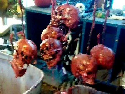 GORY SKULL on HOOK Halloween Props, OOAK  BY: MADMAT - Image 1 of 4
