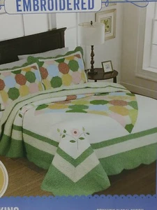 New Cracker Barrel "JANE" King Sz 110"x95" Country Patchwork Quilt  Embroidered - Picture 1 of 6