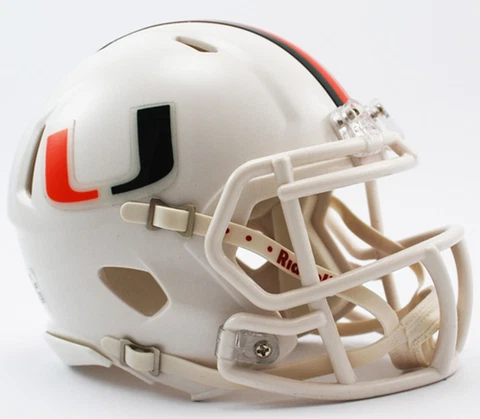Miami Hurricanes NCAA Replica Speed Mini Football Helmet Riddell Cover