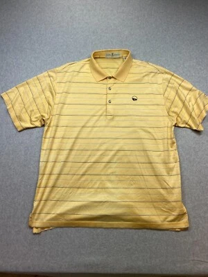 Fairway & Greene Shirt Mens Large Yellow Striped Pullover Polo Golf Sport Casual - Image 1 of 4