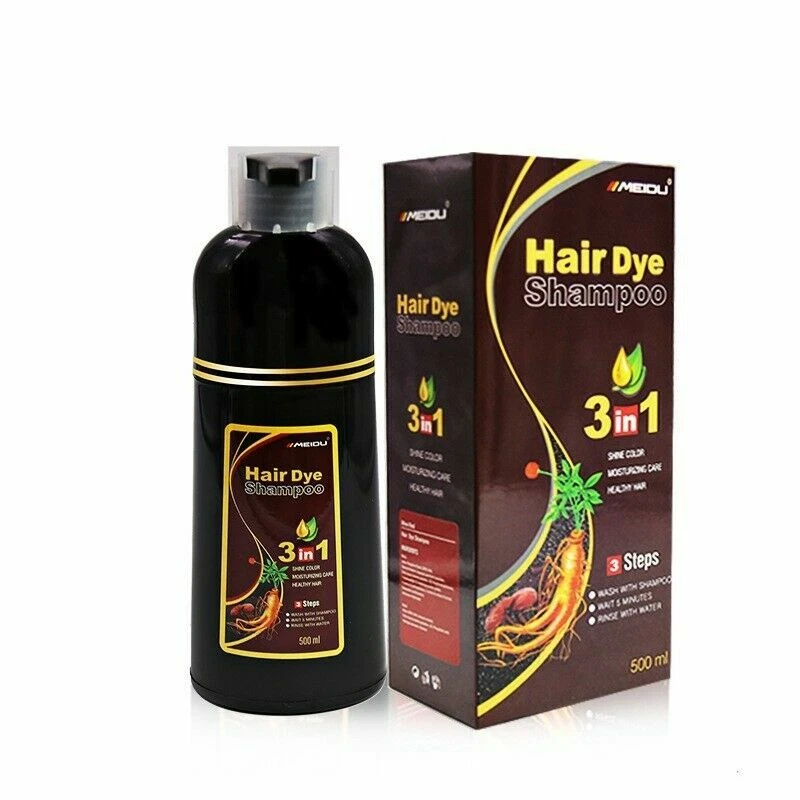 Meidu Dye Hair Color Shampoo Change Color in 5 Minutes Dark Brown Cover White