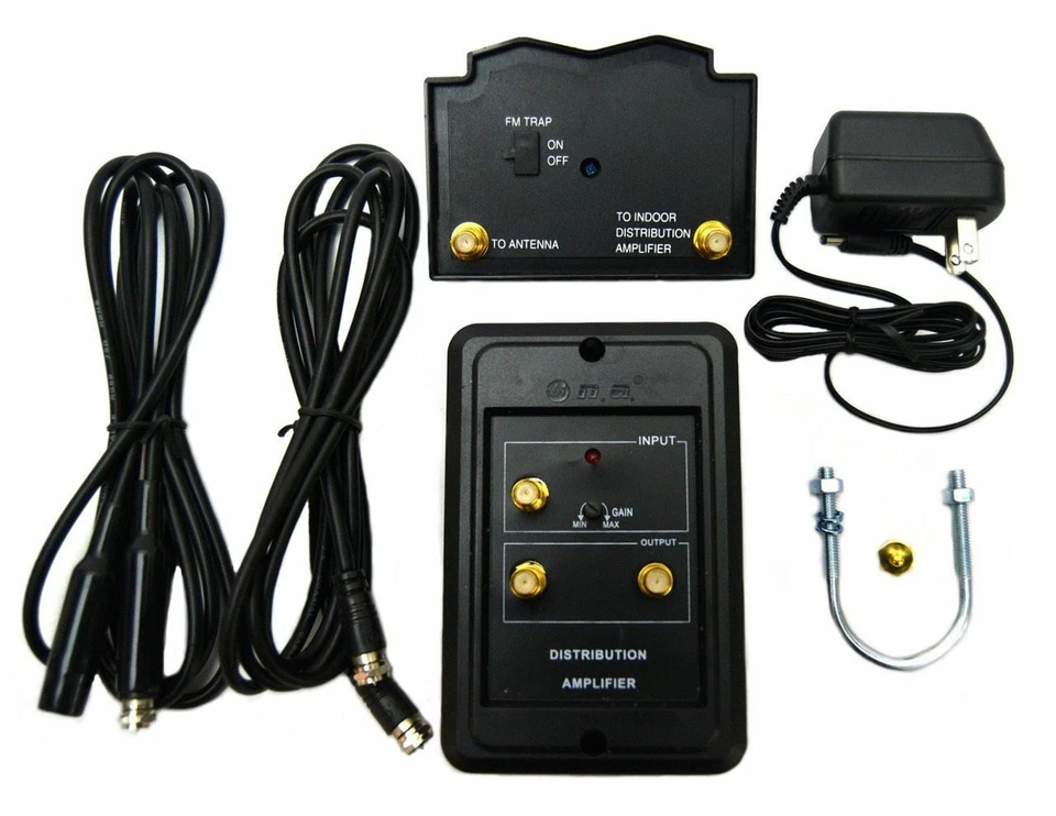 Indoor Outdoor High Gain Signal Amplifier HDTV VHF UHF FM Channel Boost - Image 1 of 4