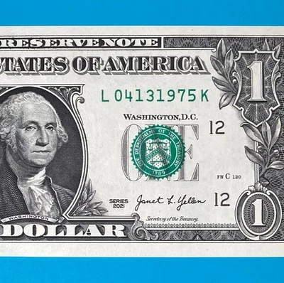 April 13, 1975 (L 04131975 K) BIRTHDAY ANNIVERSARY $1 One Dollar Bill *UNC* - Image 1 of 4