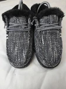 Hey Dude Britt Youth Boho Size 3 fold shoes boots Cookies & Cream faux fur New - Picture 1 of 6