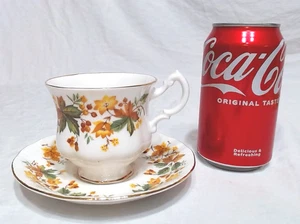 VINTAGE QUEEN ANNE OAK FLORAL TEETASSE & UNTERTASSE SET 8 OZ, BONE CHINA ENGLAND - Bild 1 von 8