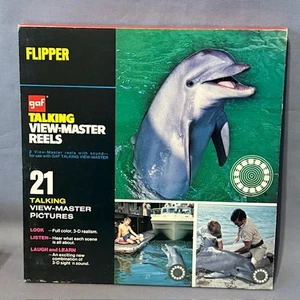 Vintage Flipper Dolphin Talking View-Master Reels GAF Box Set 1958 Disney World - Picture 1 of 4
