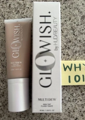 HUDA GLOWISH MULTI DEW SKIN TINT in LIGHT MED 1.35oz/40mL FULL SZ SEAL BOX  $37 - Image 1 of 4