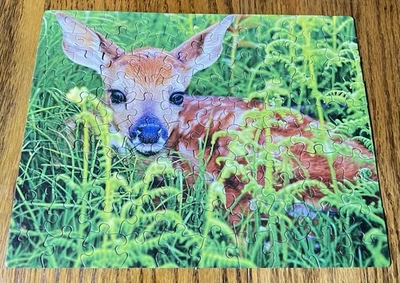 Puzzle Bug 100 Fully Interlocking Pieces Age 6+ Newborn Whitetail Fawn - Image 1 of 4