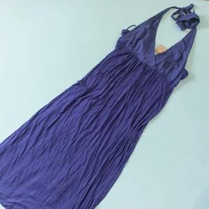 NUEVO Maxi Vestido Anthropologie x Deletta Indigo Cuello Halter Calce Elástico Talla Grande - Imagen 1 de 8