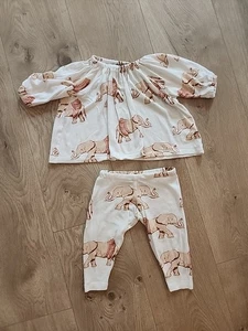 Milkbarn set abito e leggings bambù tutù 2 pezzi vestito elefante 3-6 mesi usato in ottime condizioni - Foto 1 di 5