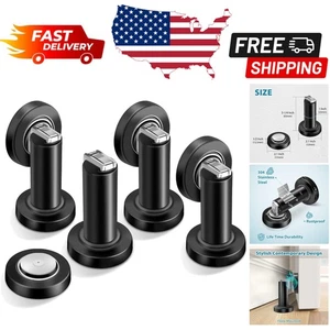 Fermaporta Magnetico in Acciaio Inox Antiruggine - Montaggio a Parete e Pavimento, 4 Pezzi - Foto 1 di 10