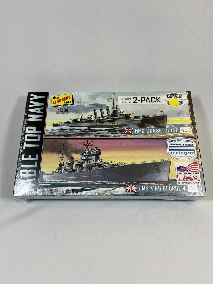 Ronda 2 The Lindberg Line Paquete de 2 HMS Dorsetshire 40 y HMS King George V 41, EE. UU. Foto 1 de 2
