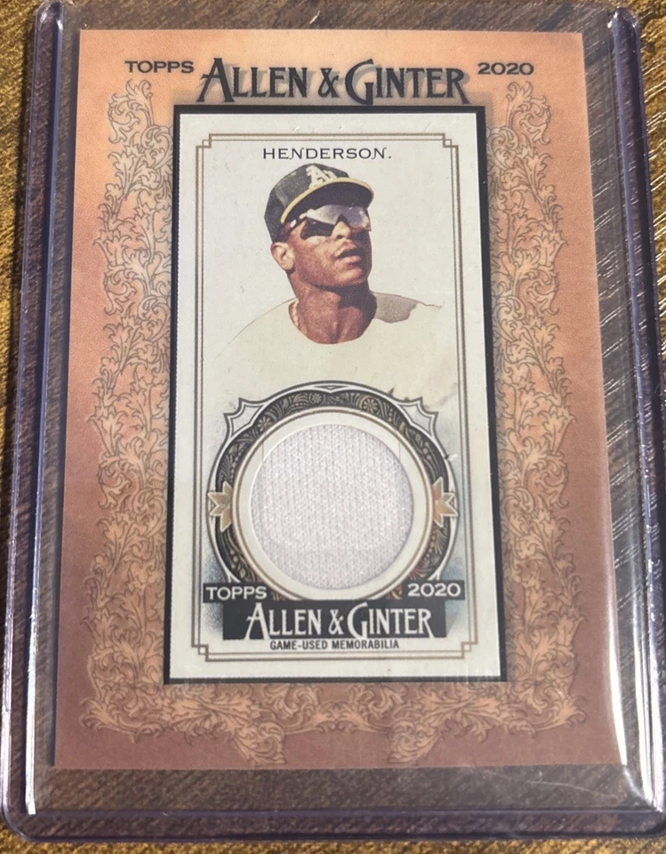 2020 Topps Allen & Ginter RICKEY HENDERSON mini relíquia de jersey emoldurado! HOF - Imagem 1 de 2