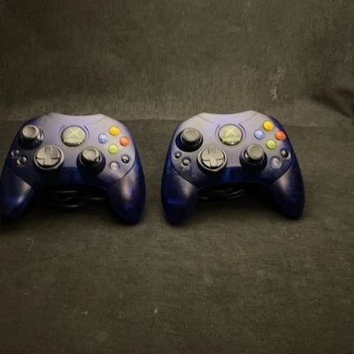 lot of 2  XBOX Controller S OEM OG Original Microsoft Blue Transparent Tested - Image 1 of 4