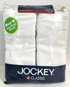 JOCKEY 2006 Clásico Talla 44 Para Hombres Blanco Tiro Completo Calzoncillos Ropa Interior Paquete de 6 - Imagen 1 de 7