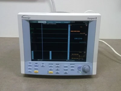Datascope Passport 2 Monitor, Color, ECG Spo2 NBP Printer, Used, Tested/Working - Image 1 of 4