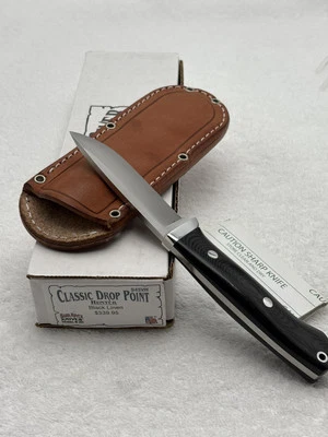 Bark River Classic Drop Point Hunter Black Linen Micarta Handles NIB Made In USA - Image 1 of 4