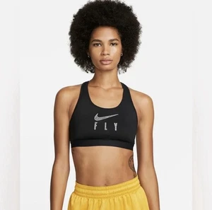 Nike Swoosh FLY ungepolsterter Sport BH DQ5033-010 schwarz Gr. XXL Cup Gr. A-B - Bild 1 von 13