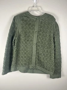 Chaqueta para lavar el sol Gene Ewing Bis California Denim rico arrugado botón verde M nueva con etiquetas - Imagen 1 de 4