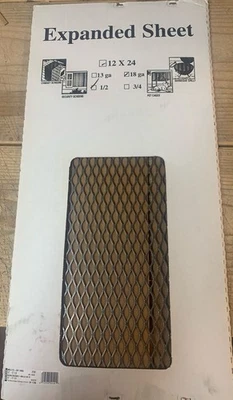 11786 Hoja de Metal Expandida Diamante, Calibre 18, 1/2" x 12" x 24" Plana, - Paquete de 1 Foto 1 de 4