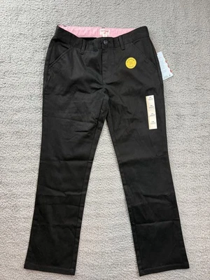 Cat & Jack Pants Girls 14 Black Straight School Uniform Reinforced Knee Stretch - Image 1 of 4