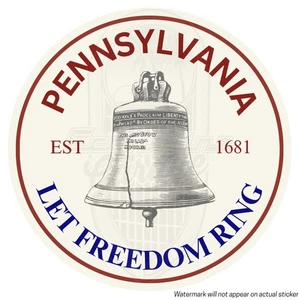 Pennsylvania “Let Freedom Ring” 3” Tourism Souvenir Travel Sticker Decal PA USA - Picture 1 of 2