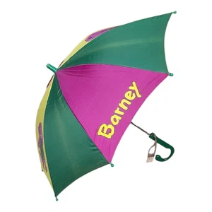 Paraguas Barney Kids 1992 Vintage Coleccionable Dinosaurio Púrpura Verde Lyon ¡Funciona! - Imagen 1 de 7