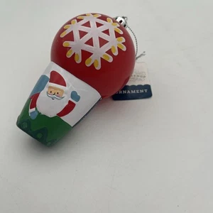 WONDERSHOP Christmas Holiday Ornament Santa Plastic Hot Air Balloon - Picture 1 of 4
