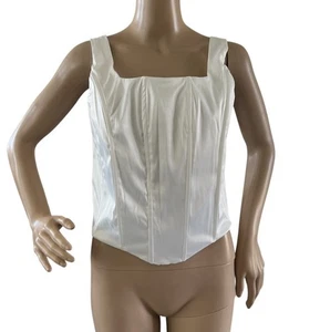 Camiseta sin mangas Emerson Lang blanca corsé talla grande festival nueva con etiquetas - Imagen 1 de 4
