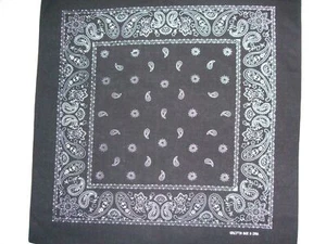 Neu SCHWARZ PAISLEY BLATT & BLUME Bandana/Halstuch - Bild 1 von 1