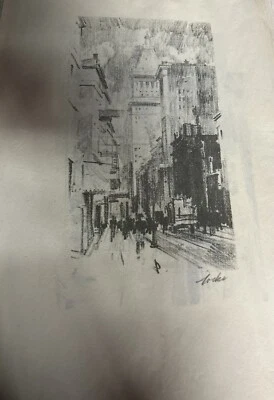 Charles Locke lithograph, Cincinnati Bloody Run Boulevard, pencil signed, Limit - Image 1 of 4