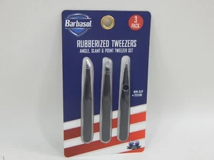 Nuevo paquete de 3 pinzas de goma Barbasol punto inclinado angular antideslizantes negras - Imagen 1 de 2