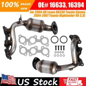 2x Catalytic Converter for Toyota Highlander 2004-2007 Sienna Lexus RX330 3.3L - Picture 1 of 12