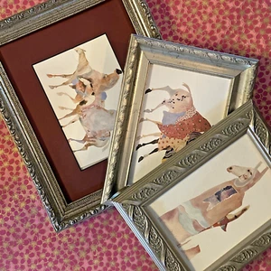 VINTAGE 1990's Silver Tone Wood Ornate Picture Frames 8x10 / 5x7 (Set of 3) - Picture 1 of 6