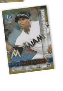 2016 Bowman Chrome Turn Two Gold Refractor 03/50 Josh Naylor Tyler Kolek MARLINS - Picture 1 of 1