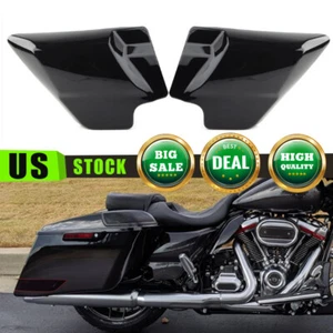 Black Vivid Side Cover Panels Fit For Harley Touring Road Street Glide 2009-2022 - Picture 1 of 9