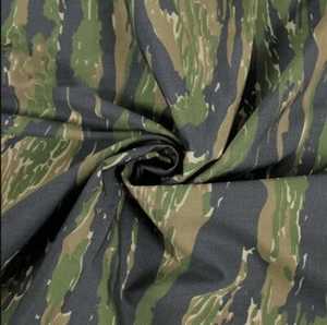 1M Nylon Cotton Plaid Fabric Black Tiger Stripe Camouflage Cloth for Suit DIY - Picture 1 of 5