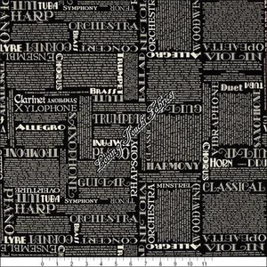 RJR DAN MORRIS "PERFECT PITCH" #2458003 MUSIC WORDS FABRIC PRICED @ 1/2 YARD - Picture 1 of 1