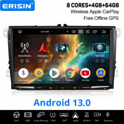 9" Android 14 Autoradio Navi Für VW Passat B6 Golf 5/6 Tiguan Amarok Skoda Yeti - Bild 1 von 4