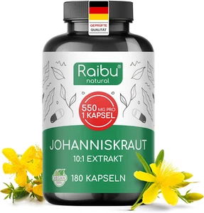 Johanniskraut Kapseln Hochdosiert - 5500 Mg/ Kapsel (10:1 Extrakt) - 180 Kapseln - Bild 1 von 7