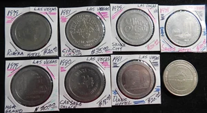 8 gettoni casinò vintage mgm dune sabbie cessatori riviera silver city ect - Foto 1 di 2