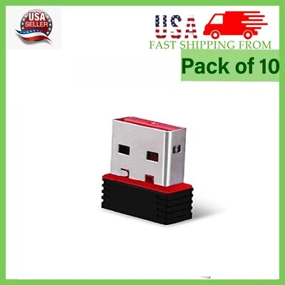 10 x 300Mbps Mini Wireless USB Wifi Adapter LAN Antenna Network 802.11n/g/b Nano - Image 1 of 4