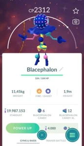 Pokemon Shiny Blacephalon - TRA'DE 1 mill Dust GO - Read Description - Picture 1 of 1