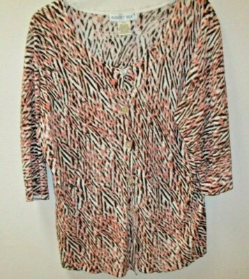 Cárdigan August Silk para mujer, estampado animal, mangas 3/4, viscosa y nailon, Lg. Foto 1 de 4