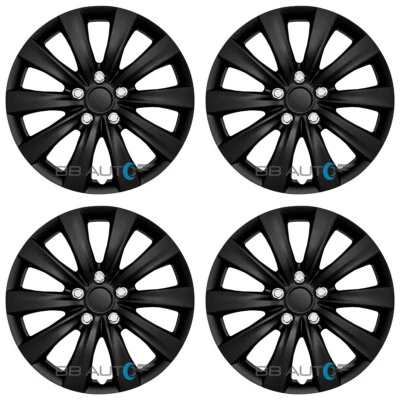 Conjunto de tampas de roda de calotas pretas brilhantes 16" para rodas de aço Corolla 2011-2013 - Imagem 1 de 3